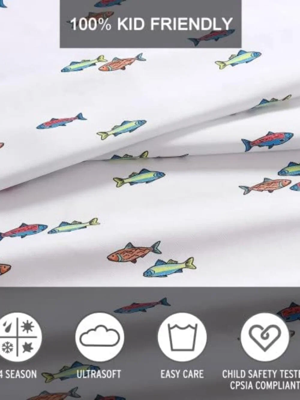 Kids - Full Sheet Set, Ultra-Soft Microfiber Bedding with Fully Elastic Fitted S
